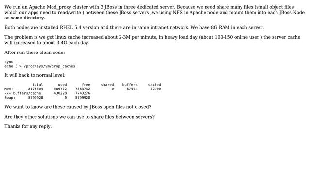 DevOps & SysAdmins: Linux server with JBoss , the system cache increased each day смотреть онлайн