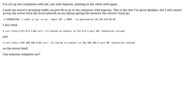 PREROUTING to LXC container with iptables смотреть онлайн