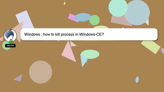 Windows : how to kill process in Windows-CE? смотреть онлайн