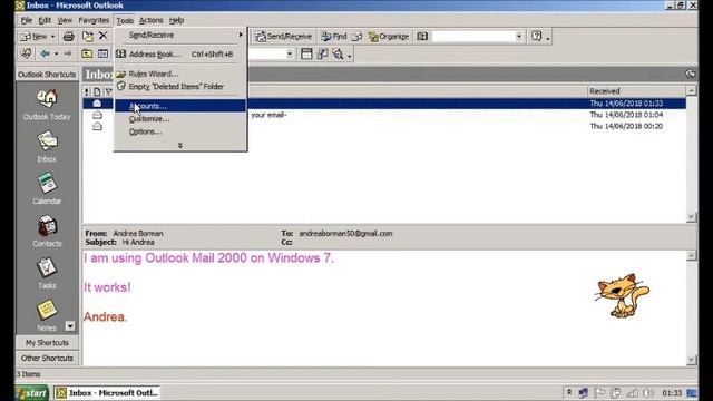 Retro Outlook 2000 Mail On Windows 7. смотреть онлайн