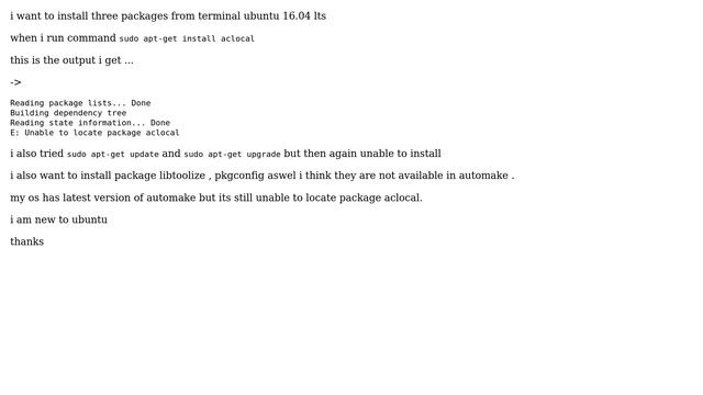 Ubuntu: Cannot locate package via terminal ubuntu 16.04lts смотреть онлайн