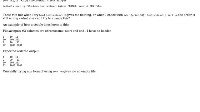 Unix & Linux: Sorting file lines numerically by chromosome? смотреть онлайн