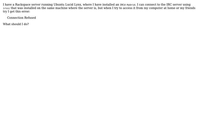 DevOps & SysAdmins: Connection Refused When Trying To Connect To IRCd-Hybrid смотреть онлайн
