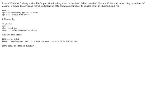 Ubuntu: FUSE exFat error смотреть онлайн