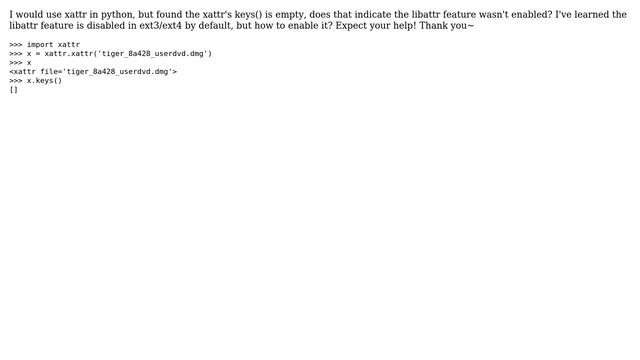 How to enable the libattr frature(abbreviated xattr) in linux? смотреть онлайн