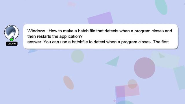 Windows : How to make a batch file that detects when a program closes and then restarts the applica смотреть онлайн