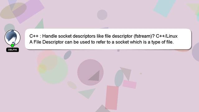 C++ : Handle socket descriptors like file descriptor (fstream)? C++/Linux смотреть онлайн
