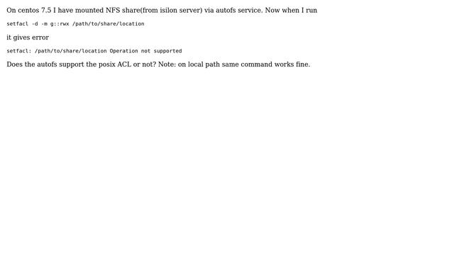 Unix & Linux: Centos 7.5 autofs posix acl support смотреть онлайн