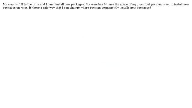 Unix & Linux: How do I change my pacman root so that it downloads packages elsewhere? смотреть онлайн