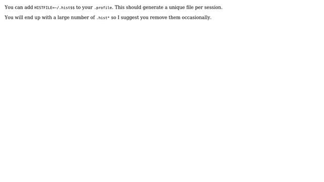 Unix & Linux: How to have separate command history for different sessions for the same user? смотреть онлайн