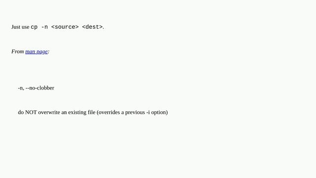 Copy files in Linux, avoid the copy if files do exist in destination смотреть онлайн
