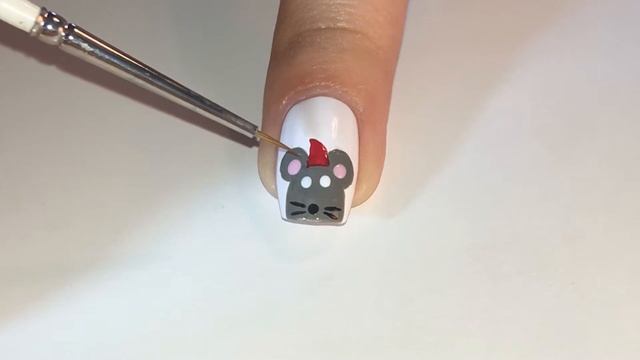 Mouse With Santa Hat And Bauble Nail Art | Christmas смотреть онлайн
