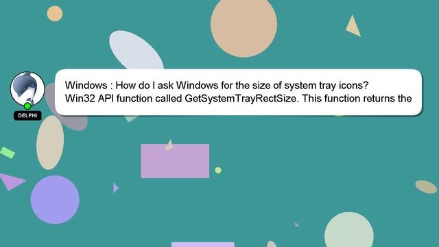 Windows : How do I ask Windows for the size of system tray icons? смотреть онлайн
