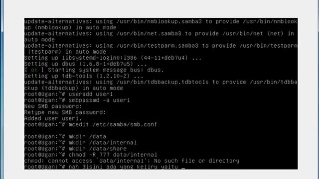 Konfigurasi paket samba dan sharing antara clien dengan server di debian 7 (wheezy) смотреть онлайн
