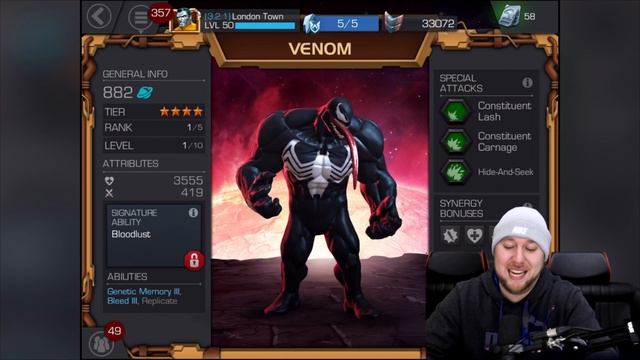 MARVEL: Contest of Champions (iOS/Android) VENOM leveling him up PART 1 смотреть онлайн