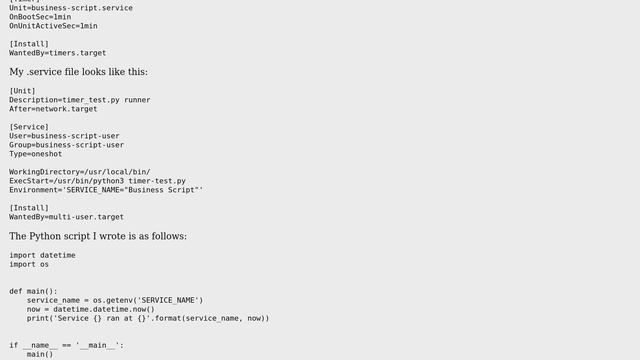Unix & Linux: Systemd service fired by a timer doesn't always execute its program смотреть онлайн