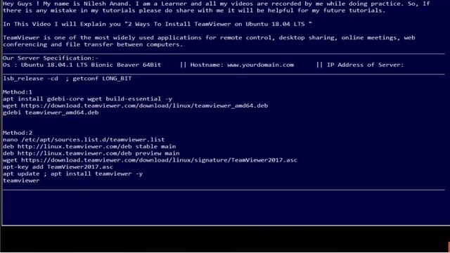2 Ways To Install TeamViewer on Ubuntu 18.04 LTS смотреть онлайн