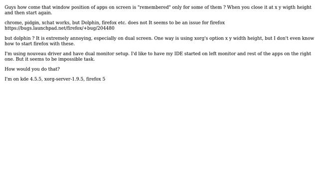 Remembering last window position by window manager or force it via xorg option parameters смотреть онлайн