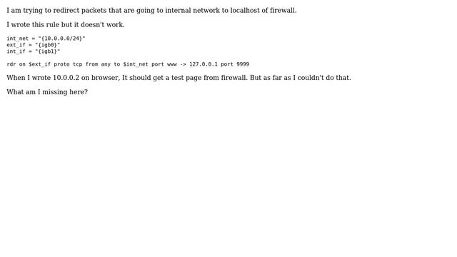 DevOps & SysAdmins: How to redirect a packet to localhost in pf? смотреть онлайн