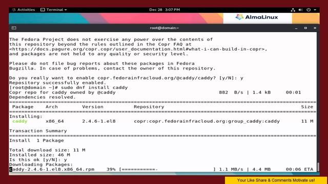 Easy to install Caddy Web Server on AlmaLinux 8 Os смотреть онлайн