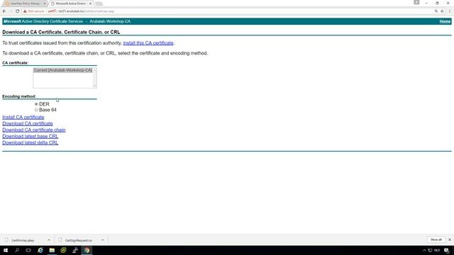 Aruba ClearPass Workshop - Wireless #2 - Installing the ClearPass RADIUS certificate смотреть онлайн