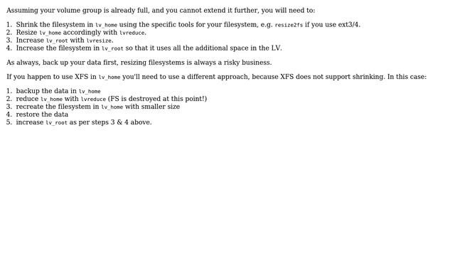 Unix & Linux: Resize an existing LVM partition and add the space to another LVM partition смотреть онлайн