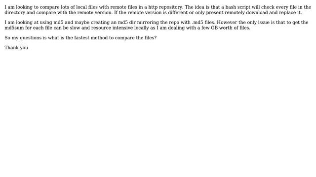 Unix & Linux: Best way to compare a local file to a remote file http смотреть онлайн
