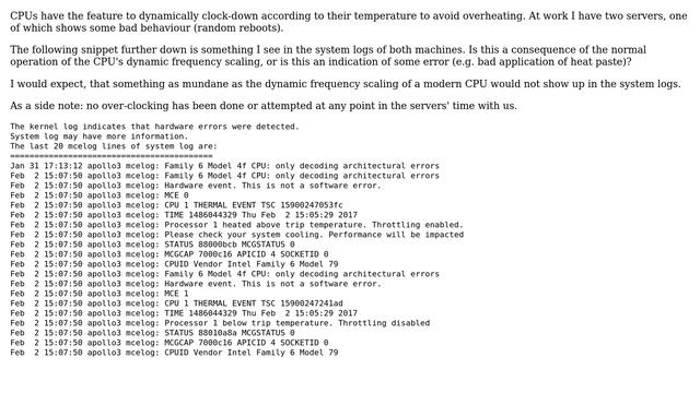 Unix & Linux: CPU thermal management, detect faulty behaviour смотреть онлайн