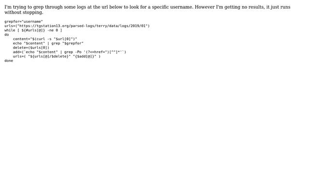 Unix & Linux: Recursively following link and running grep on any pages смотреть онлайн