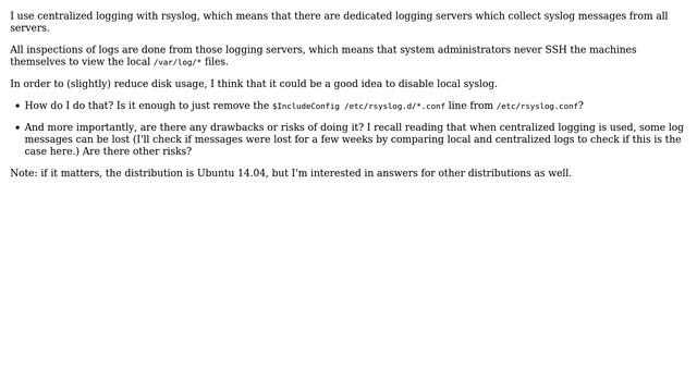 Unix & Linux: How do I disable local syslog, and is it a good idea? смотреть онлайн
