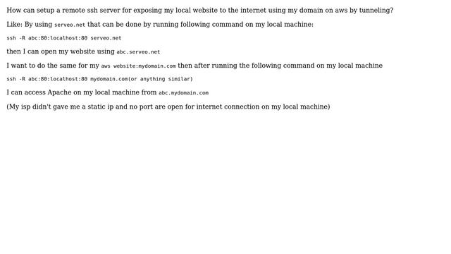Unix & Linux: How to setup a remote ssh server for tunneling to localhost? смотреть онлайн