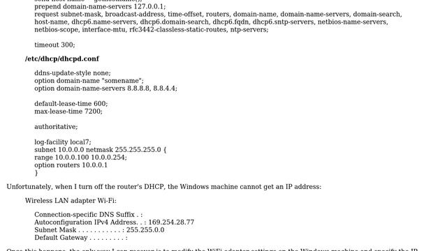 Ubuntu: What's wrong with my isc-dhcp-server configuration? смотреть онлайн