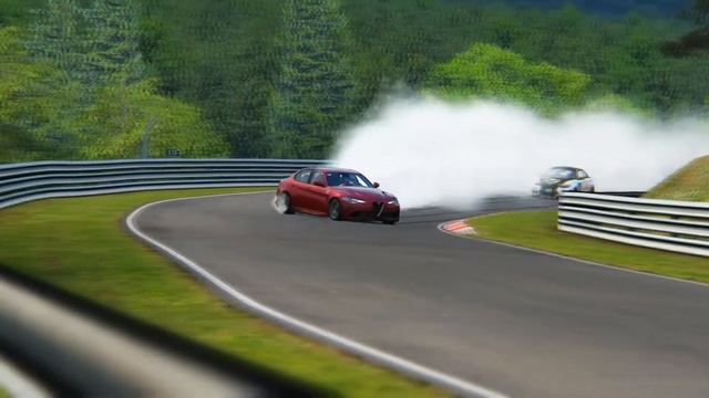 This is how you overtake in Angst Kurve with a Alfa Romeo Giulia ( Assetto Corsa) смотреть онлайн