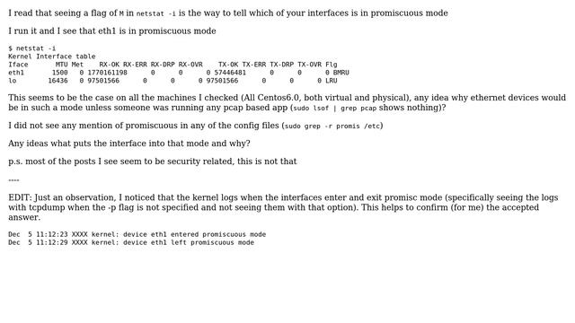 DevOps & SysAdmins: Why is my ethernet interface in promiscuous mode? смотреть онлайн