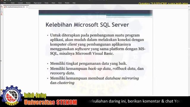Penggunaan Aplikasi Database Server Kuliah Daring Database Server Pagi Universitas STEKOM смотреть онлайн