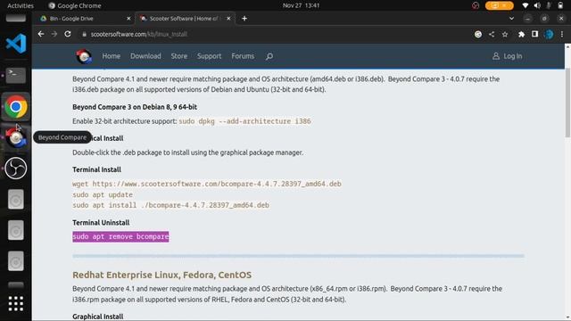 Uninstall Beyond Compare from Ubuntu using terminal смотреть онлайн