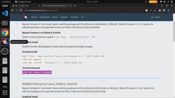 Uninstall Beyond Compare from Ubuntu using terminal