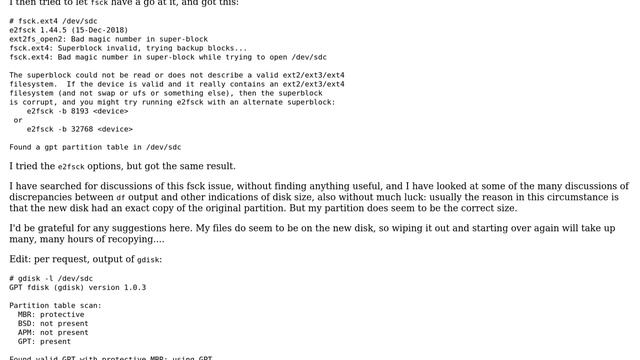 Unix & Linux: Incorrect partition size on new disk смотреть онлайн
