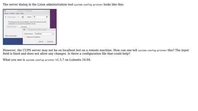 How can I select a server in system-config-printer? смотреть онлайн