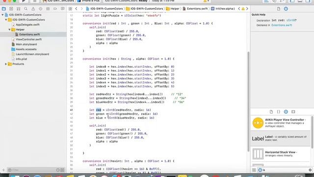 IOS 11, Swift 4, Tutorial : Add Custom Colors to UIColor Class ( HEX & RGB Colors) смотреть онлайн