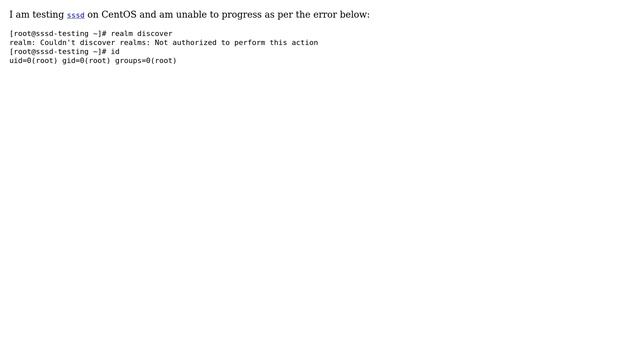 Unix & Linux: sssd realm discover: Not authorized to perform this action смотреть онлайн