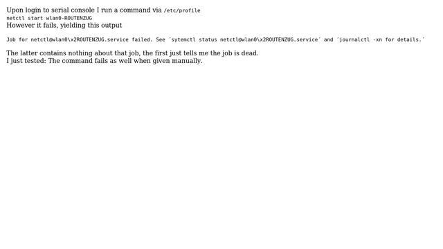 Unix & Linux: netctl start PROFILE fails смотреть онлайн