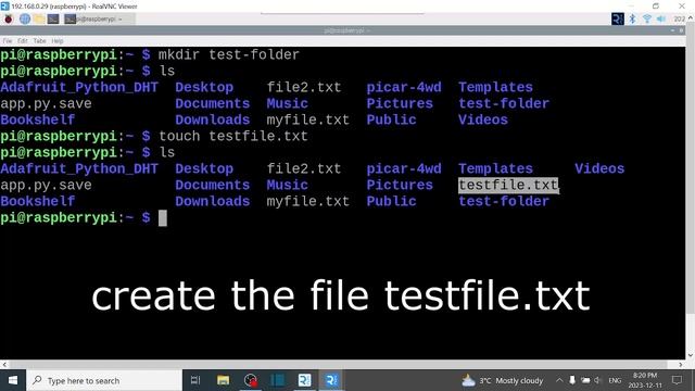 Raspberry Pi Linux command creating directory and file смотреть онлайн