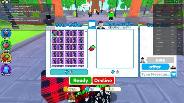 ✨Я ЗАТРЕЙДИЛ САМОГО ДОРОГОГО ЮНИТА Upgraded Titan Clockman на ЭТО... В Toilet Tower Defense!