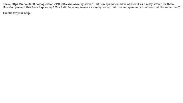 How to prevent open relay with exim? смотреть онлайн