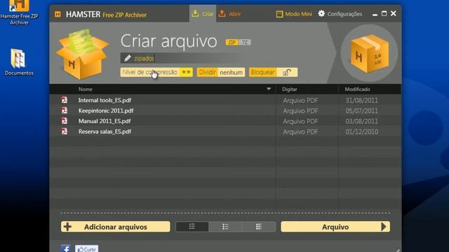 Como criar um arquivo ZIP com o Hamster Free ZIP смотреть онлайн