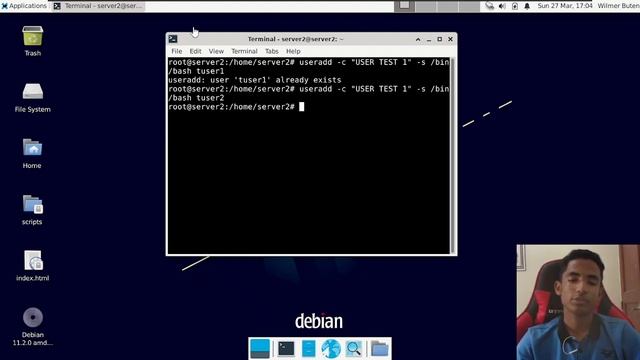 6.2 (A) || Experiment 16-8 - Gestionando usuarios || Debian 11 смотреть онлайн