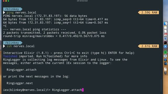 Elixir Nerves ssh and show log смотреть онлайн