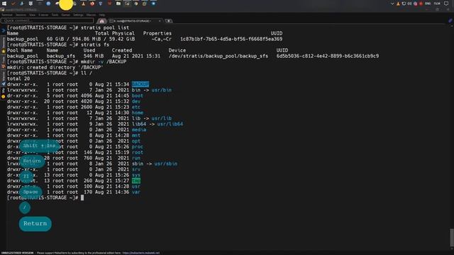 Stratis Storage | Смонтировать файловую систему | Fedora Server 34 смотреть онлайн