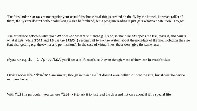 Why does wc and stat produce different results for /proc/[pid]/cmdline? смотреть онлайн